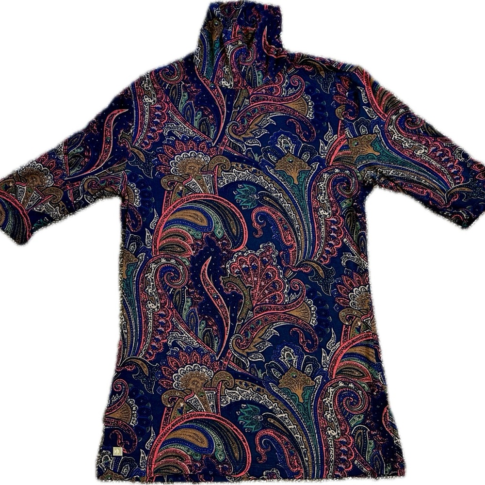 🌟⬇️PRICE DROP⬇️🌟Ralph Lauren Paisley Mock Turtle Neck half Sleeves (S/P)